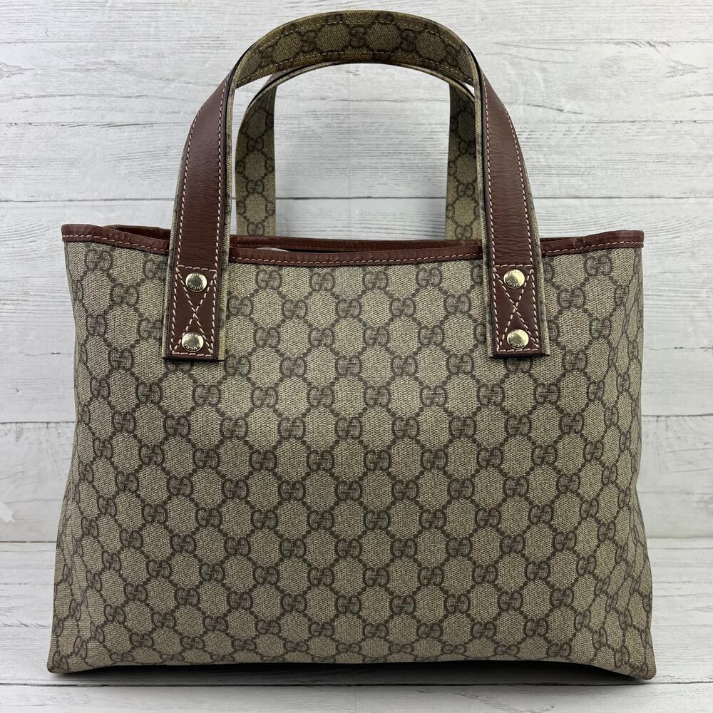 Authentic Gucci Web Loop Tote In Gg Supreme Canva… - image 3